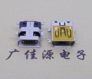 济宁迷你USB插座,MiNiUSB母座,10P/全贴片带固定柱母头