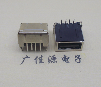 济宁usb 2.0插座 A型单层90度 包胶母座