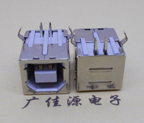 济宁USB BF90度母座 打印机接口 卧式插板DIP白胶