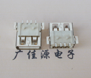 济宁USB AF方形脚 贴片母座 1.0/1.2柱子直边接口