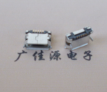济宁Micro USB卷口 B型(无柱）插板脚间距6.4普通端子