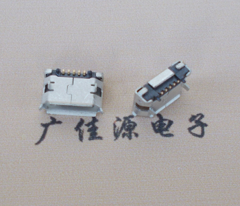 济宁Micro USB 5pin接口 固定脚距6.4插板有柱卷边