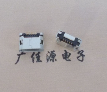 济宁MICRO USB接口 90度卧式母座 插板有柱直边