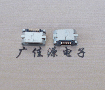 济宁Micro USB平口全贴板 鱼叉脚5.0长带定位柱加焊盘