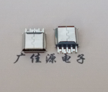 济宁Micro USB母座 防水接口焊线夹板式悬空翻边