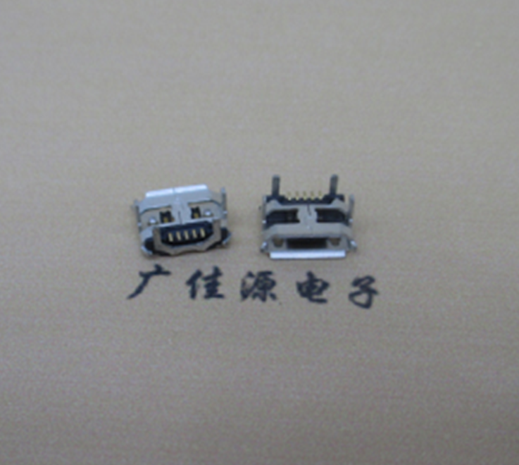 济宁Micro usb5p母座 B型口 加长2.0mm牛角 焊接图解