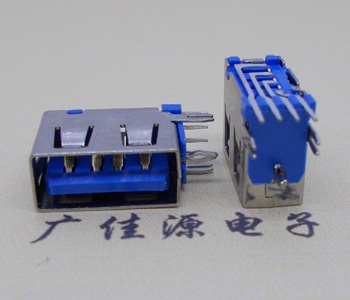 济宁USB 测插2.0母座 短体10.0MM 接口 蓝色胶芯