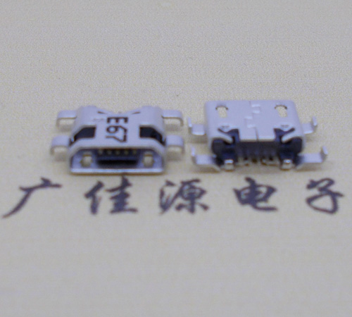 济宁Micro usb 反向沉板1.2mm接口四脚插直边无导位