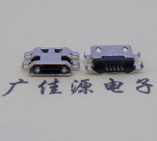 济宁micro usb5p连接器 反向沉板1.6mm四脚插平口