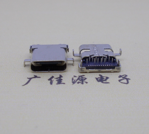 济宁卧式沉板usb 3.1 type-c24p母座,端前插后贴smt连接器