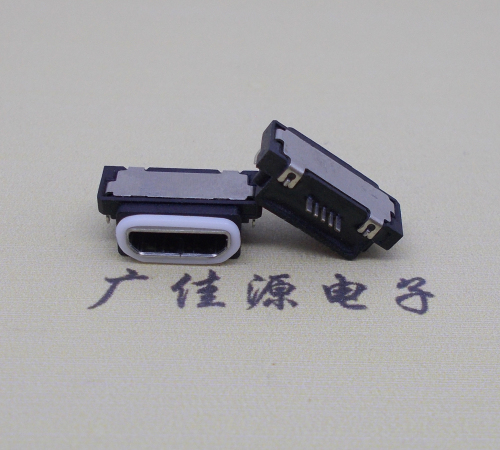 济宁micro usb5pin防水接口 沉板 0.8卧式防水母座