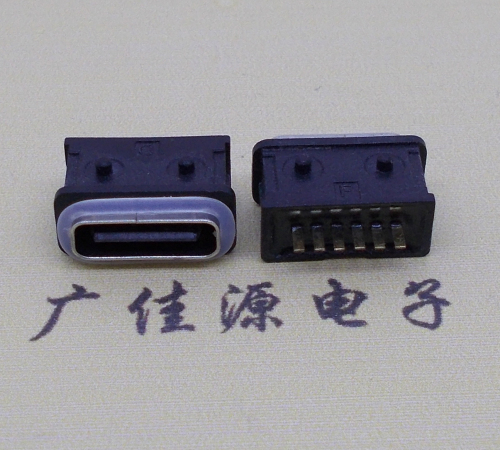 济宁防水type-c6p母座立式直插带定位住连接器