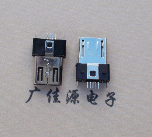 济宁MICRO USB 5P公头B型SMT贴板带柱