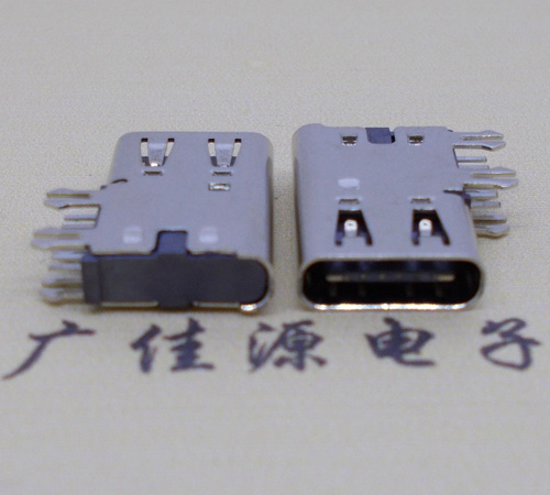 济宁侧插USB3.1接头座子.90度type-c母座.6p侧插连接器