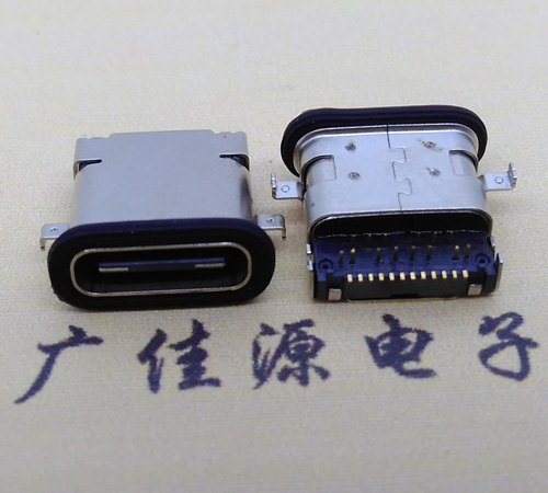 济宁 卧式type-c16p母座前插后贴 type-c接口 type-c连接器