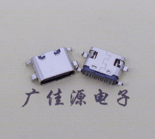 济宁type c16p沉板母座破板0.8mm/1.0mm/1.2mm/1.6mm四脚插板端子SMT总体长度L=6.5mm