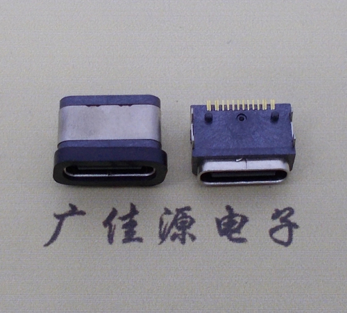 济宁type-c16p接口 板端卧式母座 IPX6防水等级 A5大电流