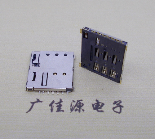 济宁NANO SIM 自弹式卡座 1.37H 带CD测试7Pin 手机卡座连接器